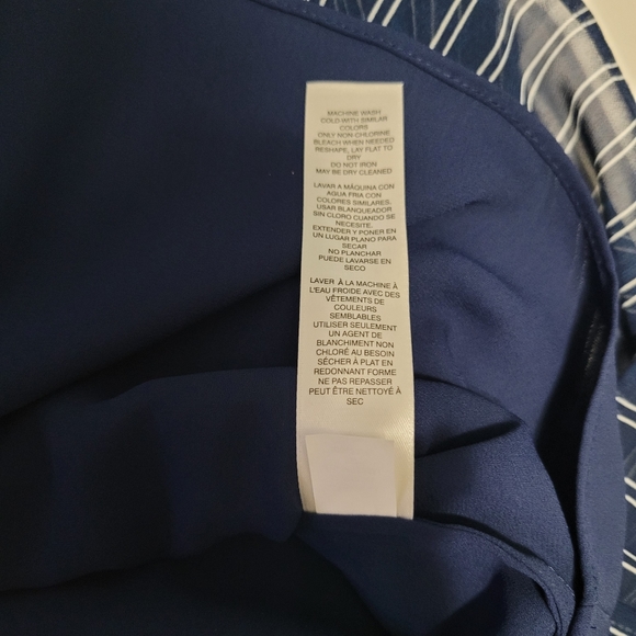 Chico's Convertible Tank Top Women's Size 0 (S) Sleeveless Lace Striped Blue - Picture 7 of 10